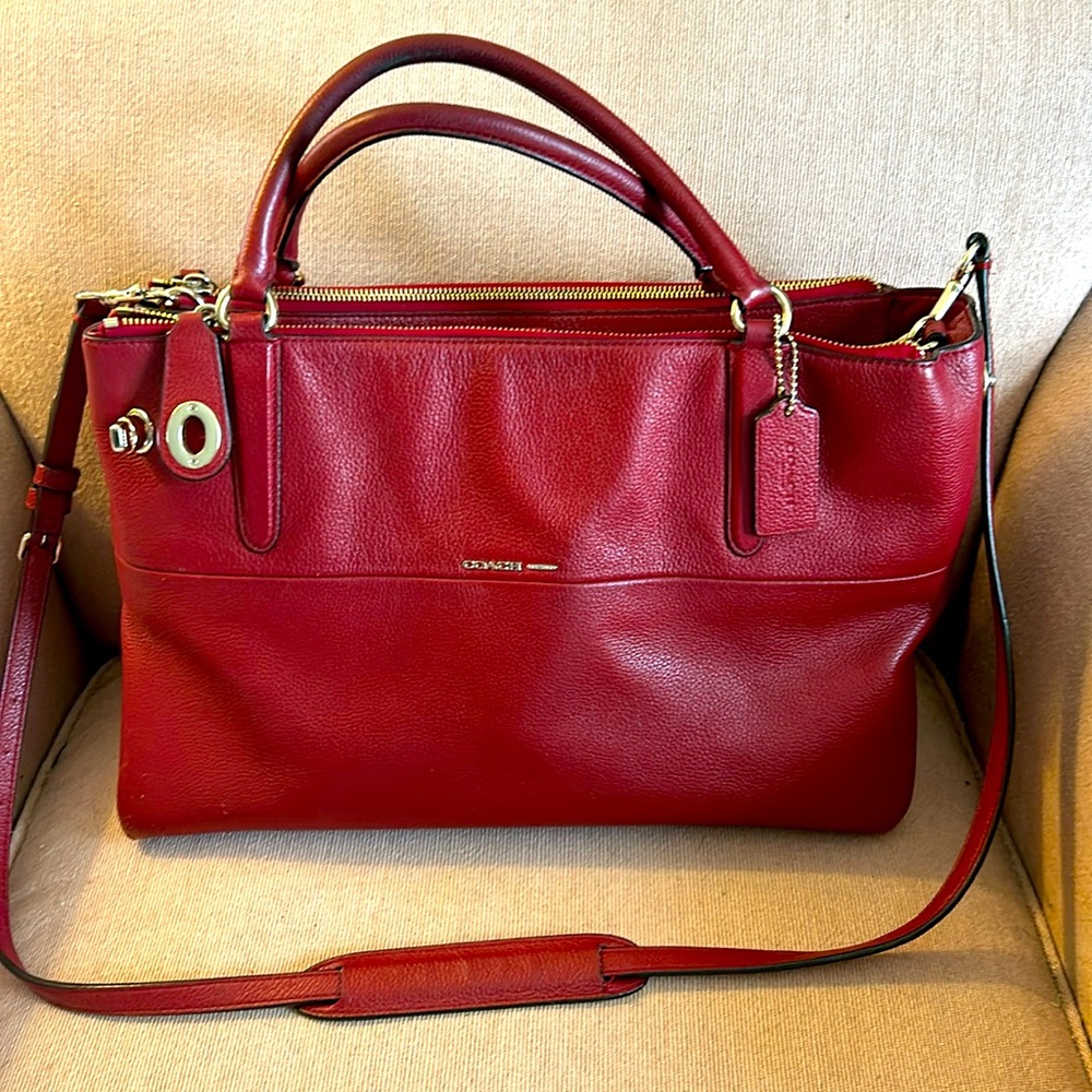 COACH Borough Bag - Crimson Red - Business Satchel